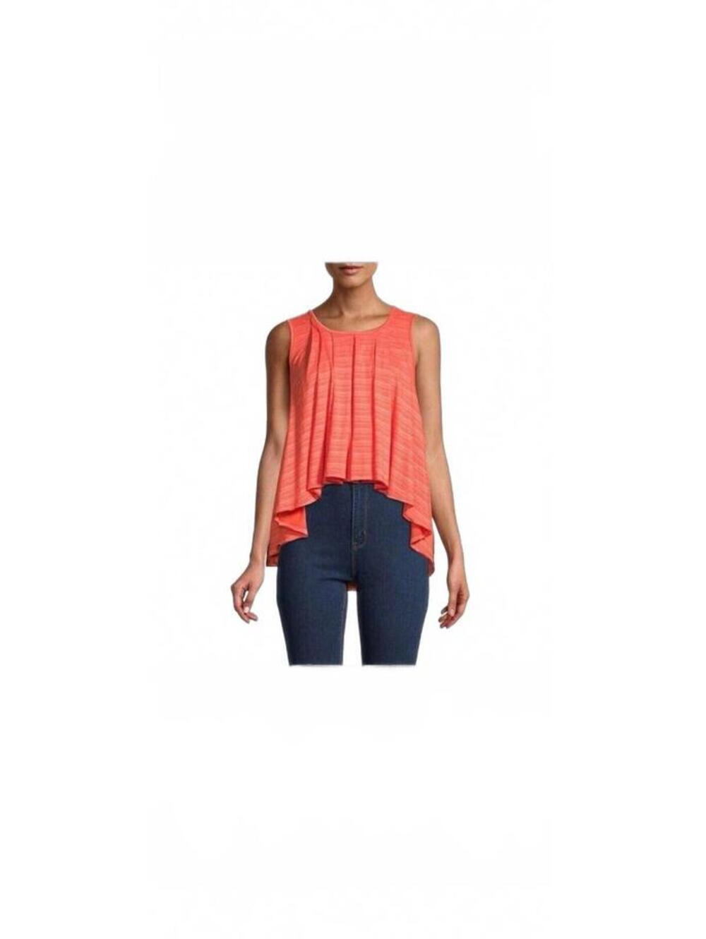 Free People Coral Orange Draped Open Back Tank Top Size S